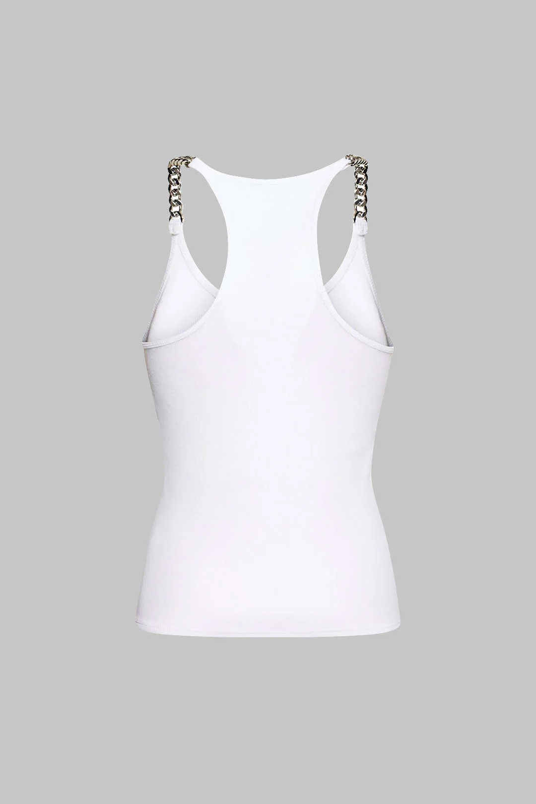Chain Decor Sleeveless Tank Top - Weenar