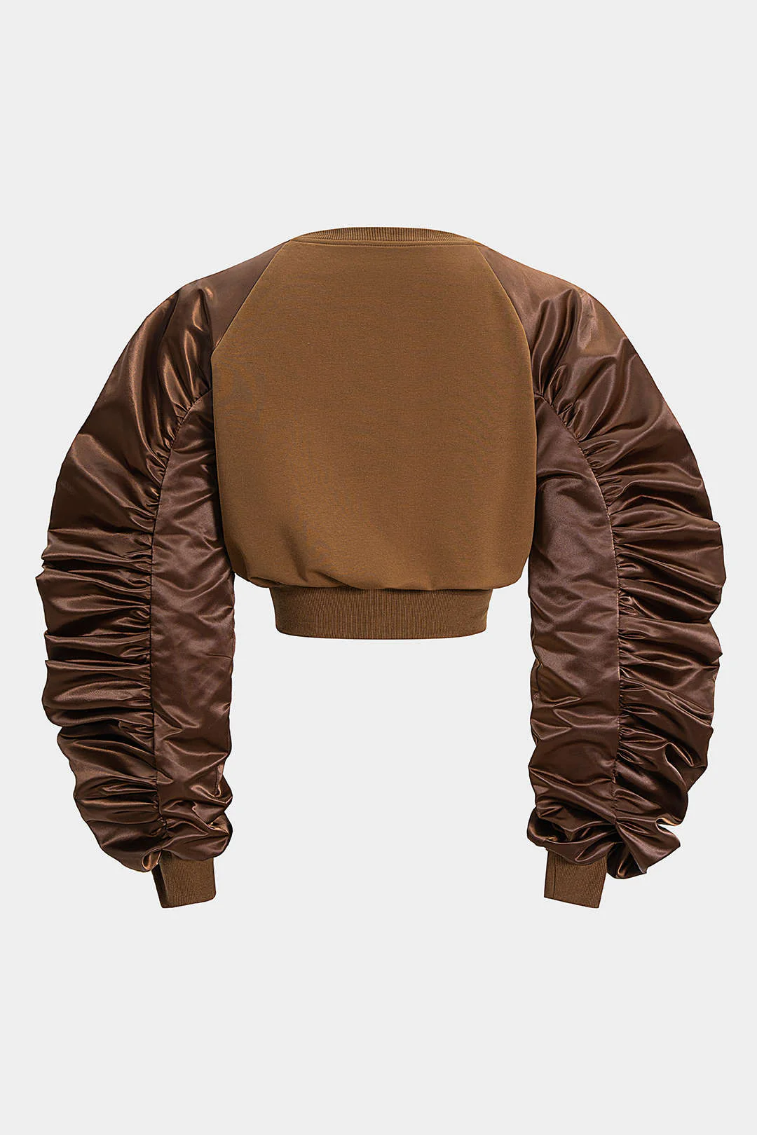 Ruched Patchwork Long Sleeve Sweatshirt - Weenar
