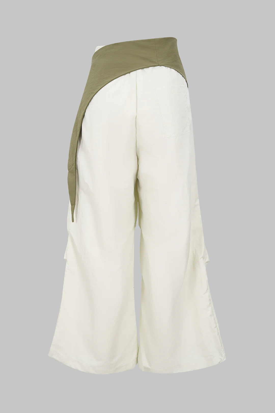 Contrast Tie Front Ruched Pants - Weenar