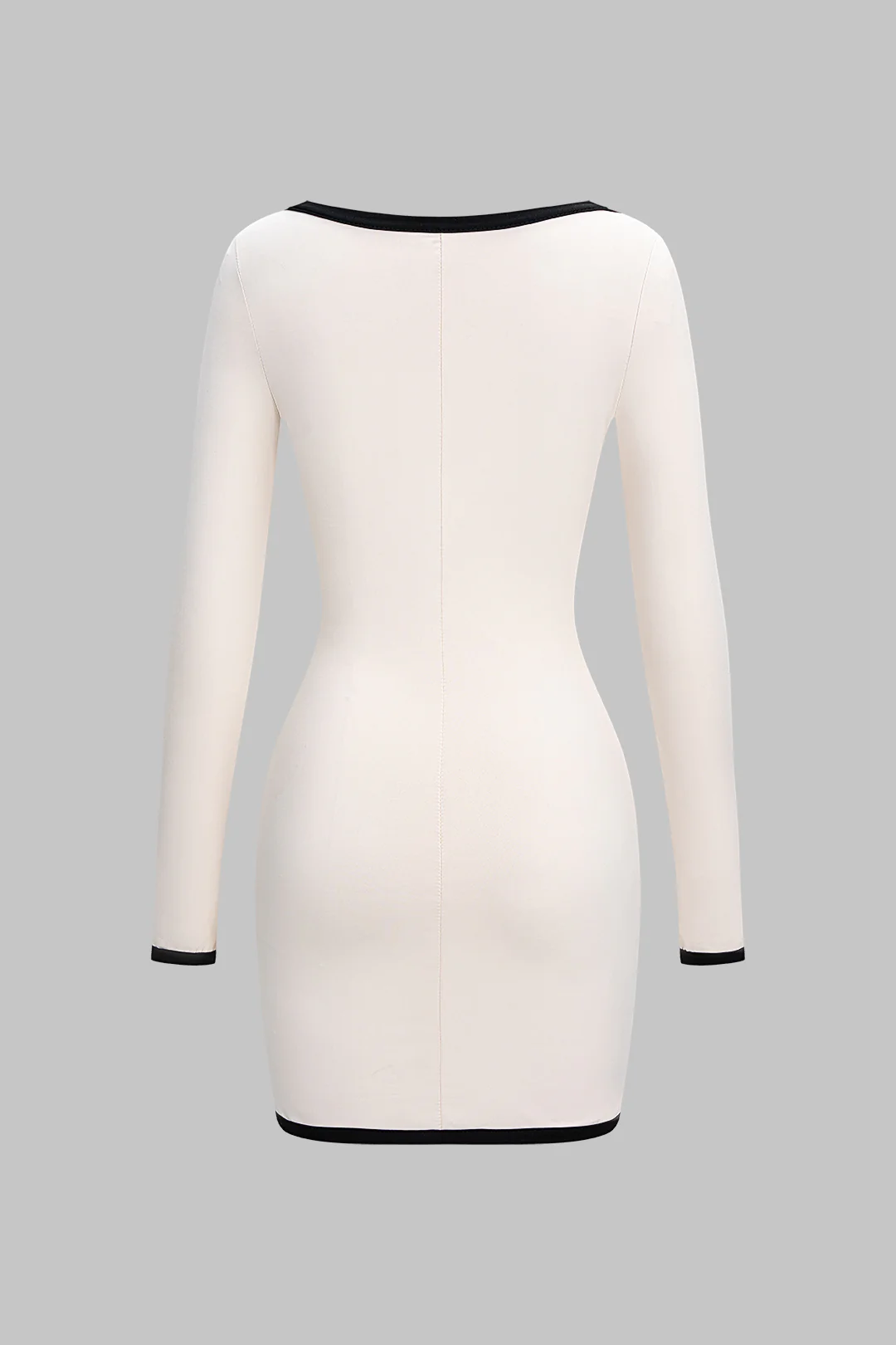Contrast Long Sleeve Mini Dress - Weenar