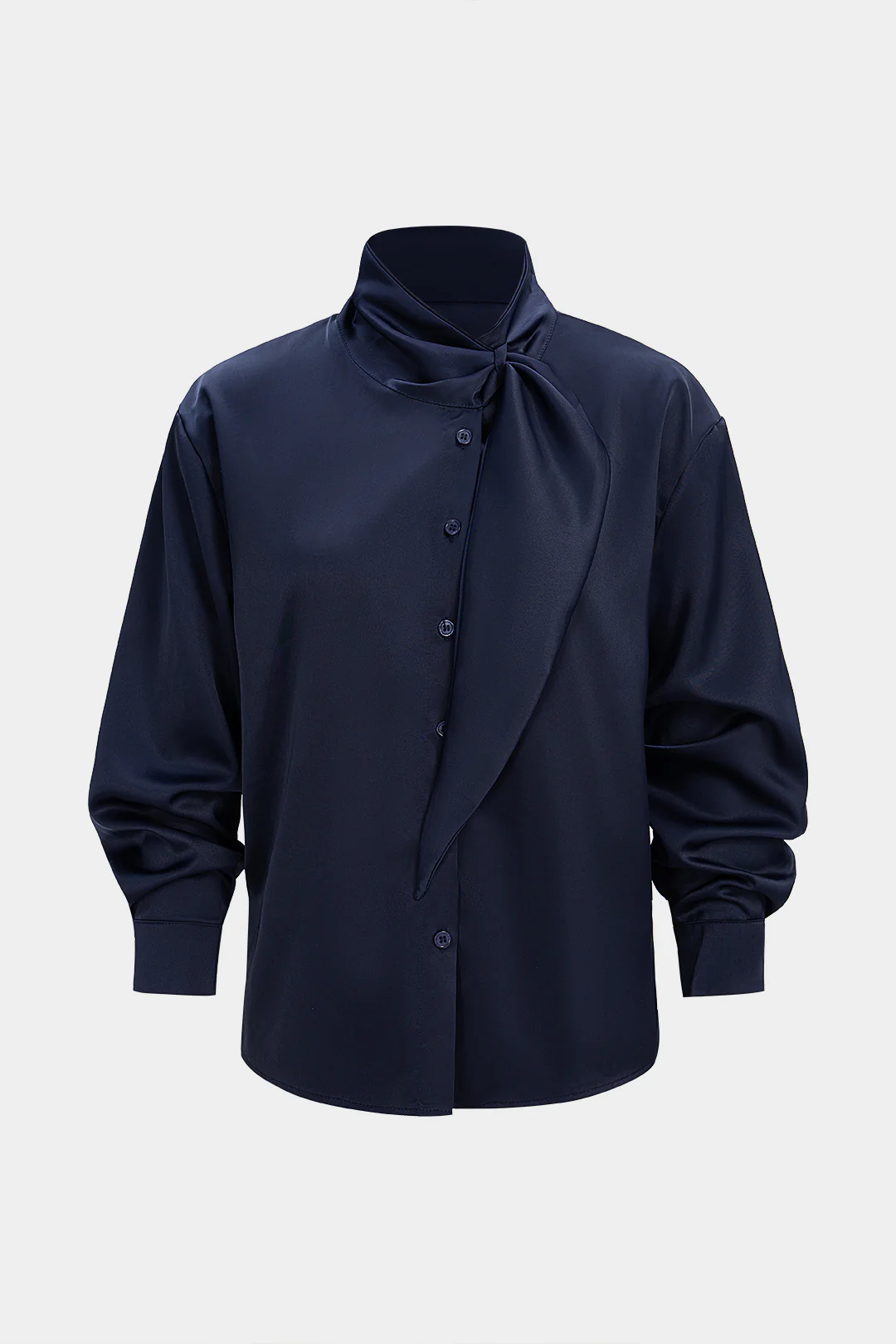Satin Button Long-Sleeve Shirt - Weenar