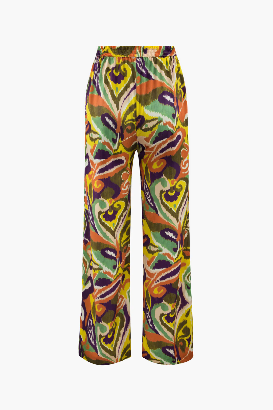 Abstract Contrast Print Straight Leg Pants - Weenar
