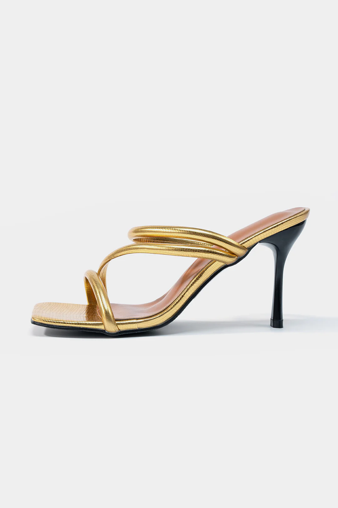 Strappy Square Toe Heels - Weenar