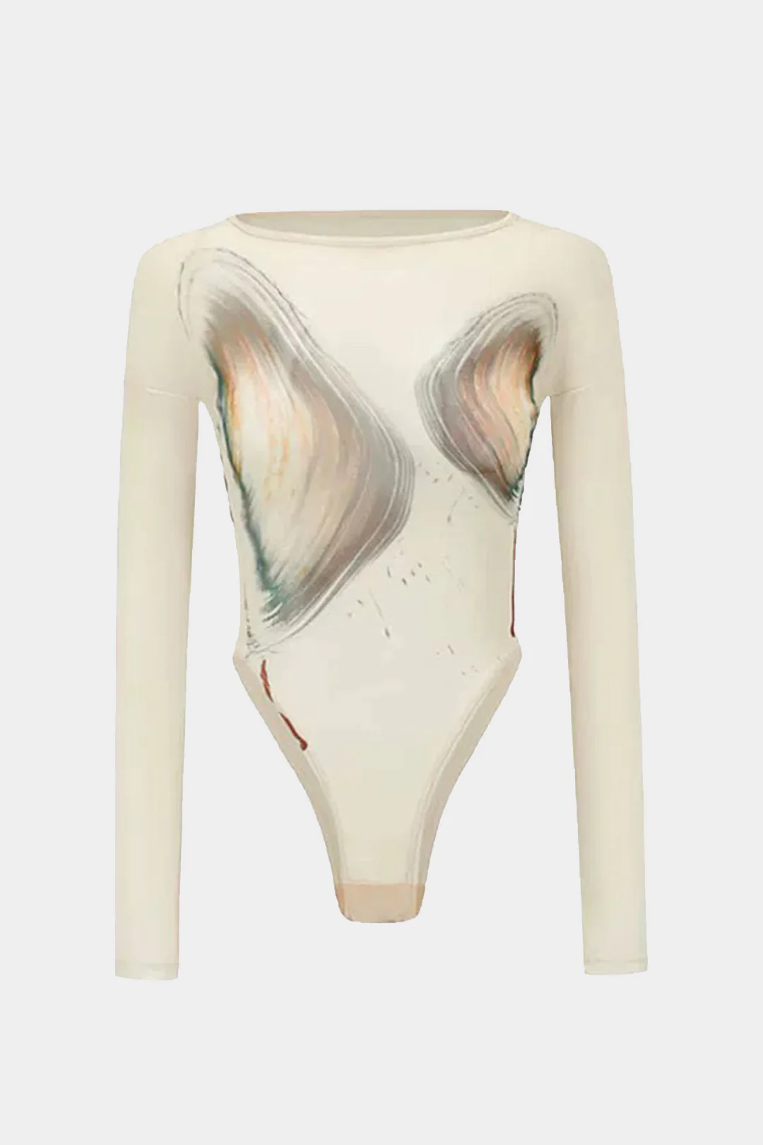 Abstract Print Long-Sleeve Bodysuit - Weenar