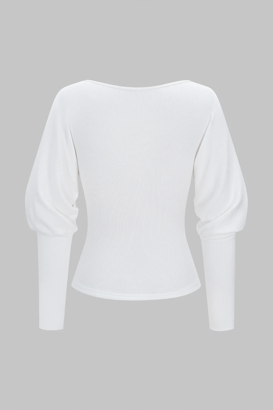 V-Neck Ruched Long-Sleeve Sweatshirt - Weenar