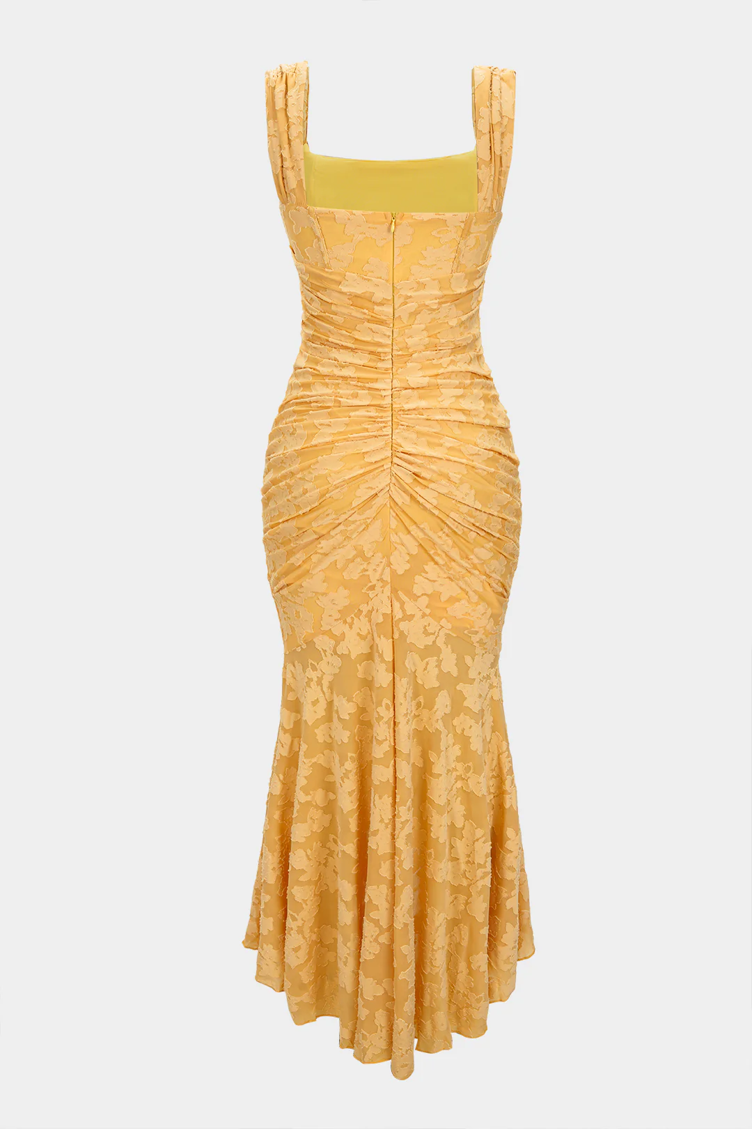 Jacquard Ruched Asymmetrical Slip Sleeveless Midi Dress - Weenar