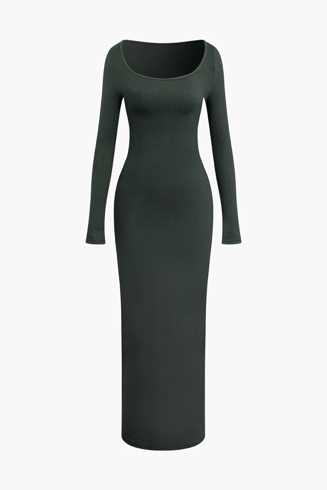 Solid Long Sleeve Maxi Dress - Weenar