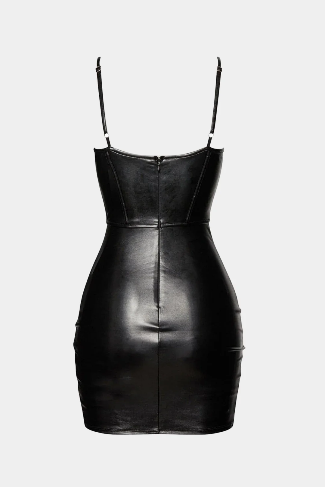 Faux Leather Bustier Sleeveless Mini Dress - Weenar