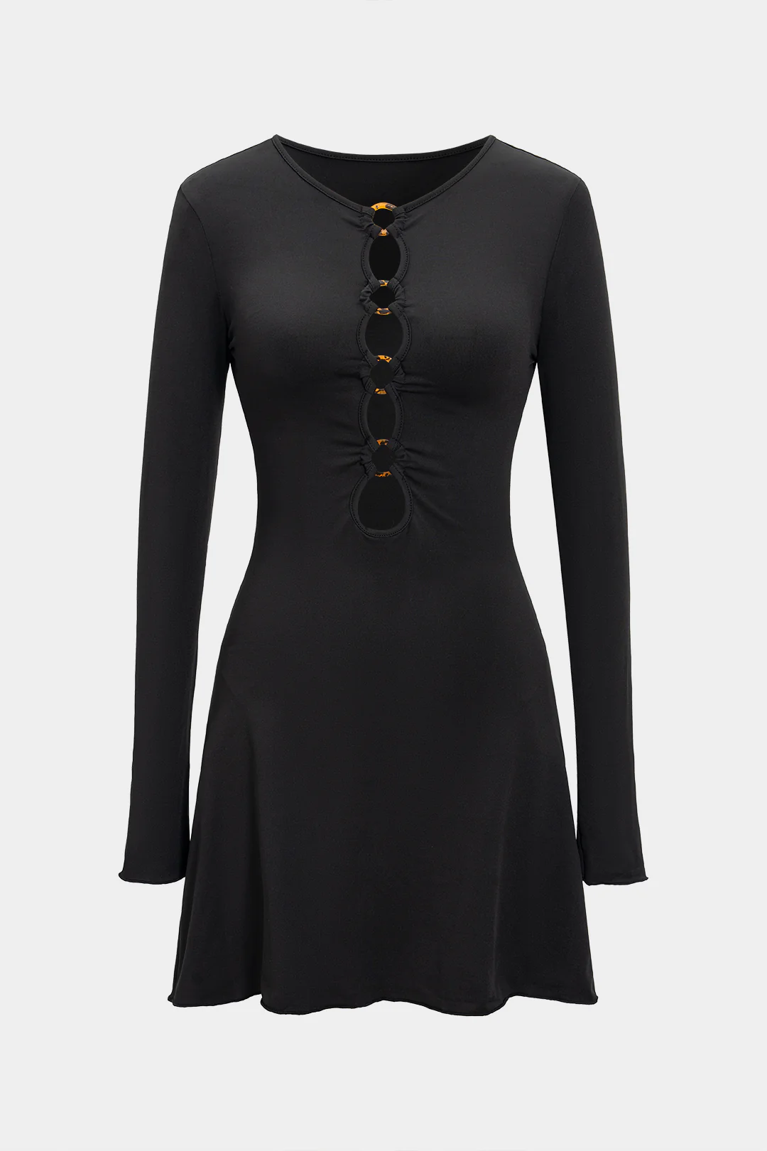 Long Sleeve Cut Out Mini Dress - Weenar