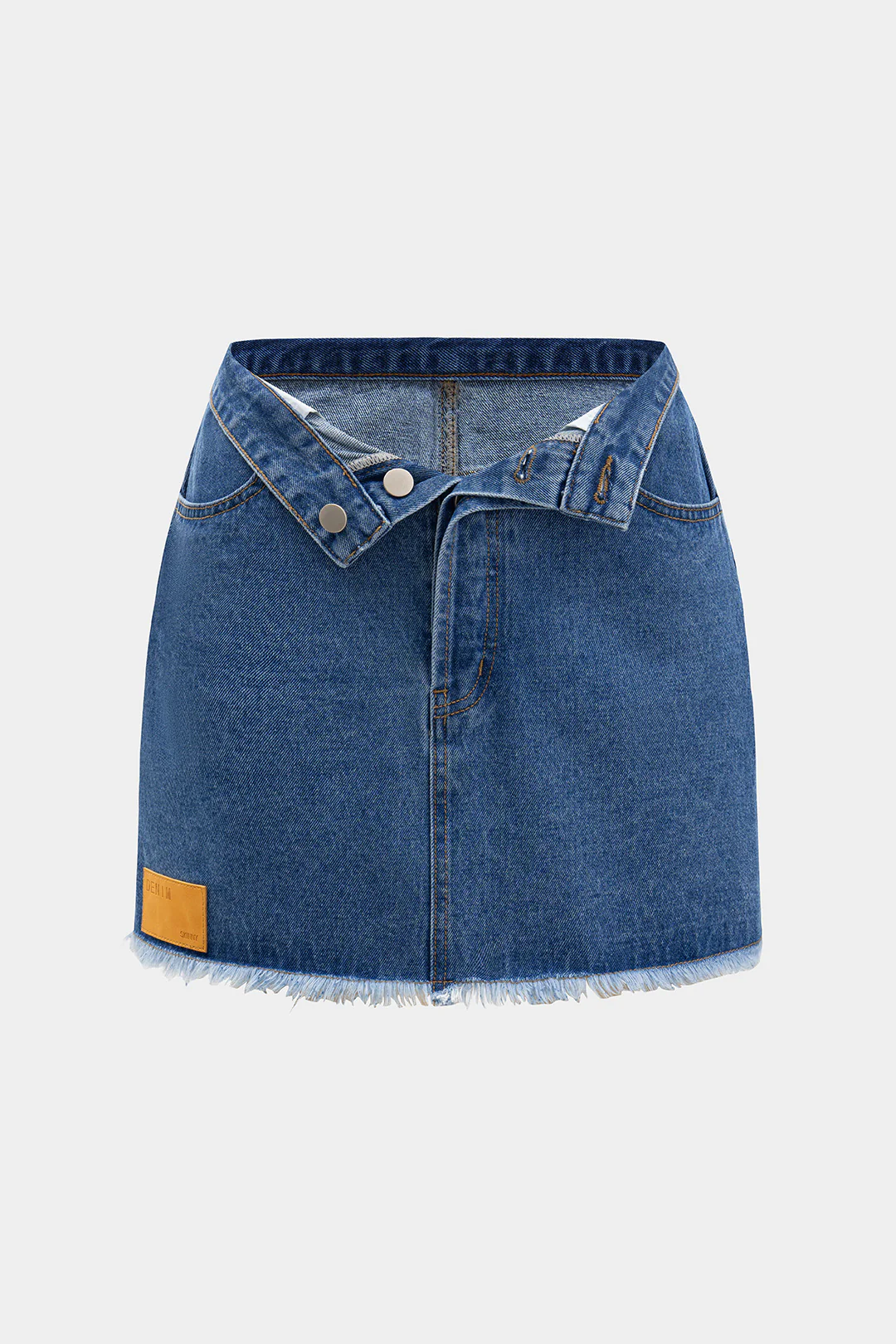 Denim Frayed Pocket Skirt - Weenar