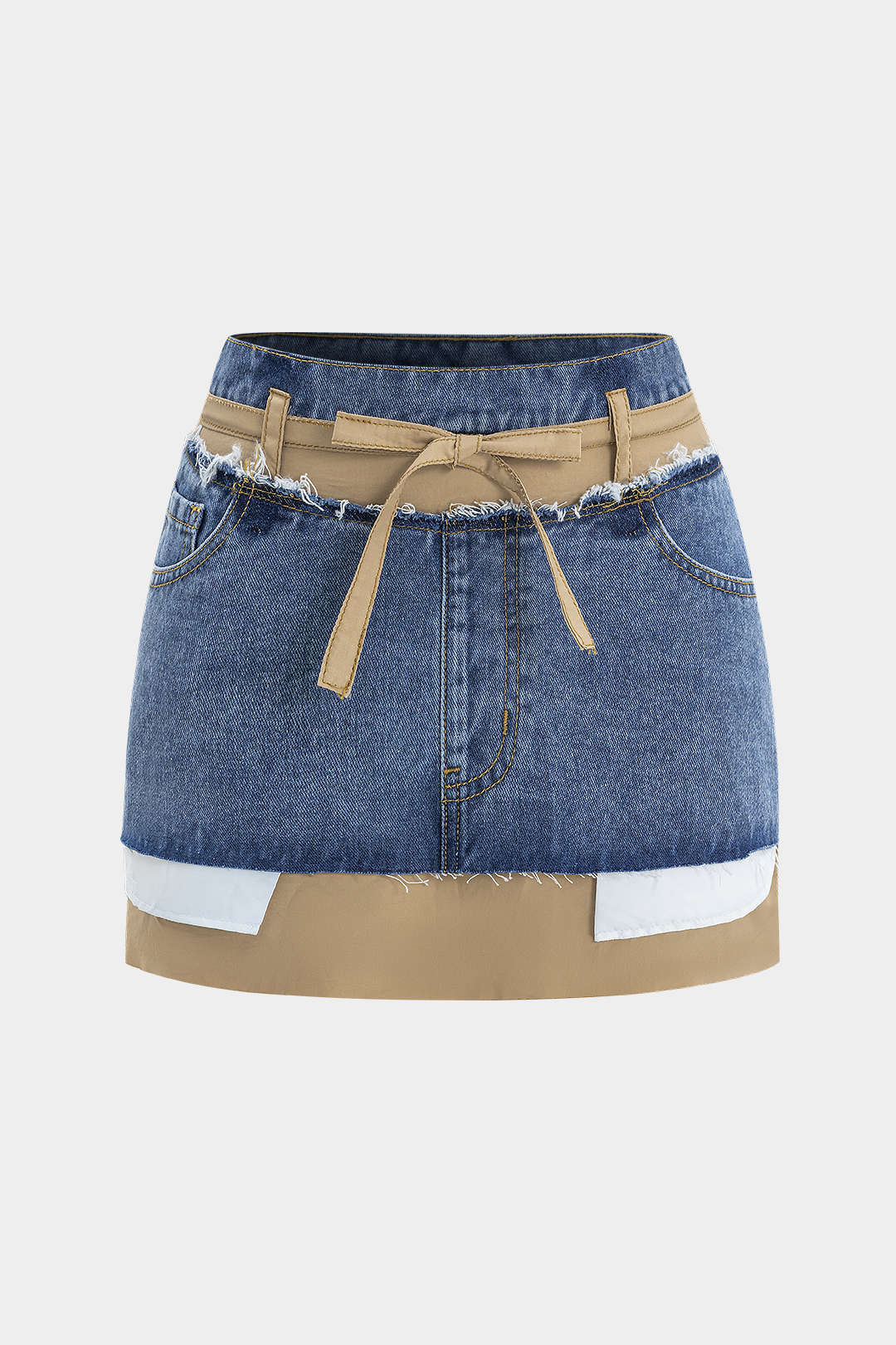 Denim Patchwork Mini Skirt - Weenar