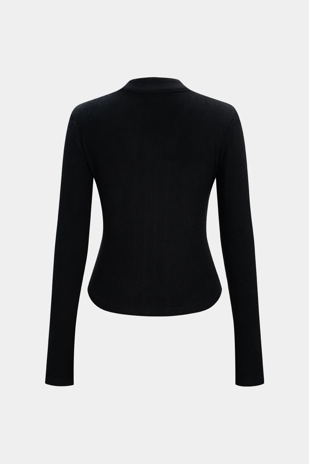 Patchwork Zipper Pocket Long-Sleeve Top - Weenar