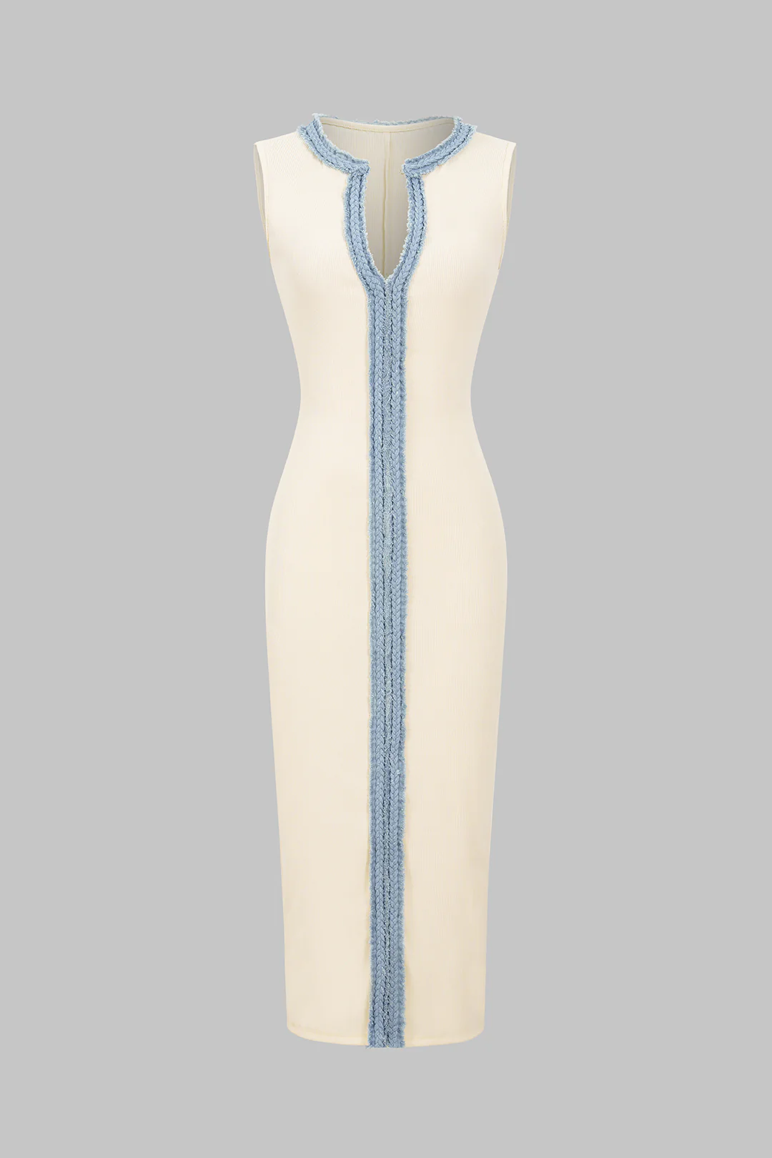 Contrast Patchwork Tank Sleeveless Maxi Dress - Weenar