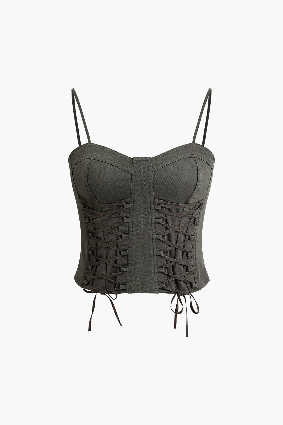 Bustier Ruched Tie-Up Underwire Cami Top - Weenar