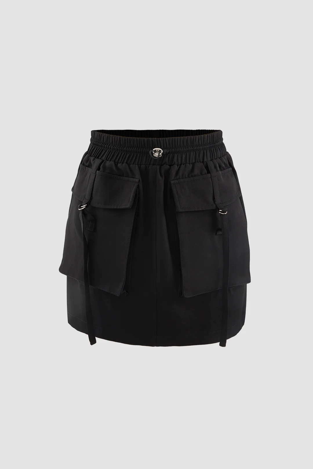 Solid Drawstring Pocket Skirt - Weenar
