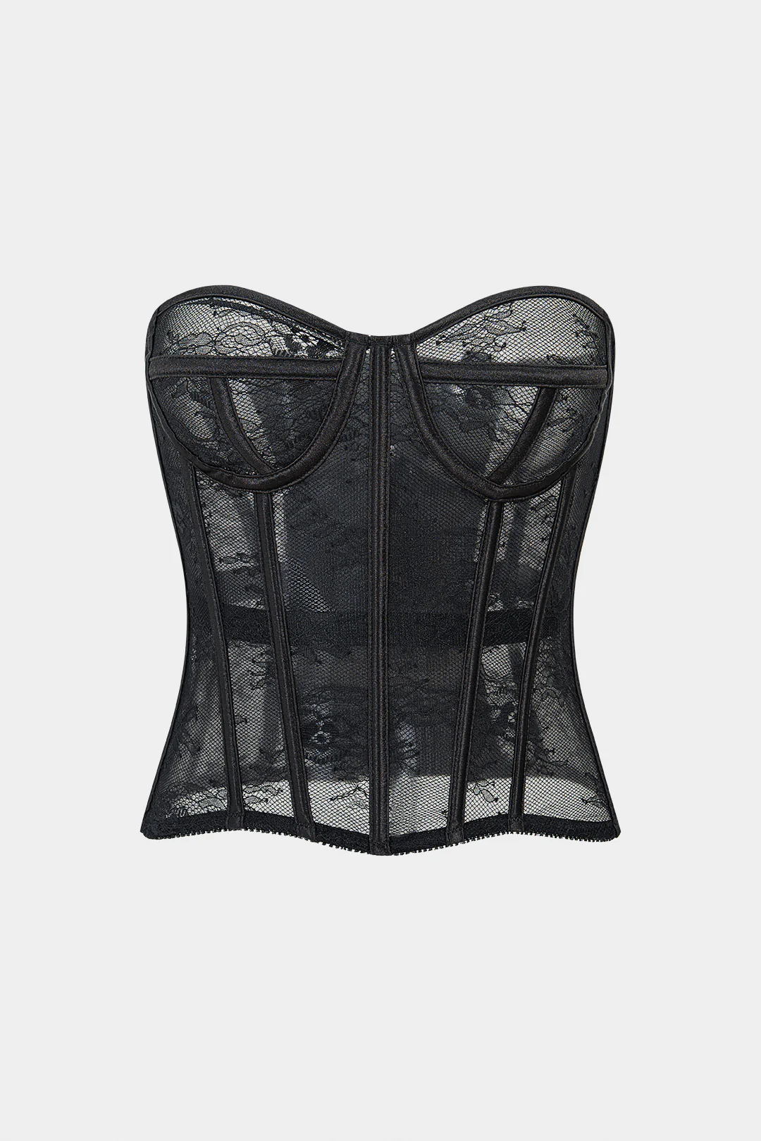Tie-Up Lace Bustier Corset Tube Top - Weenar