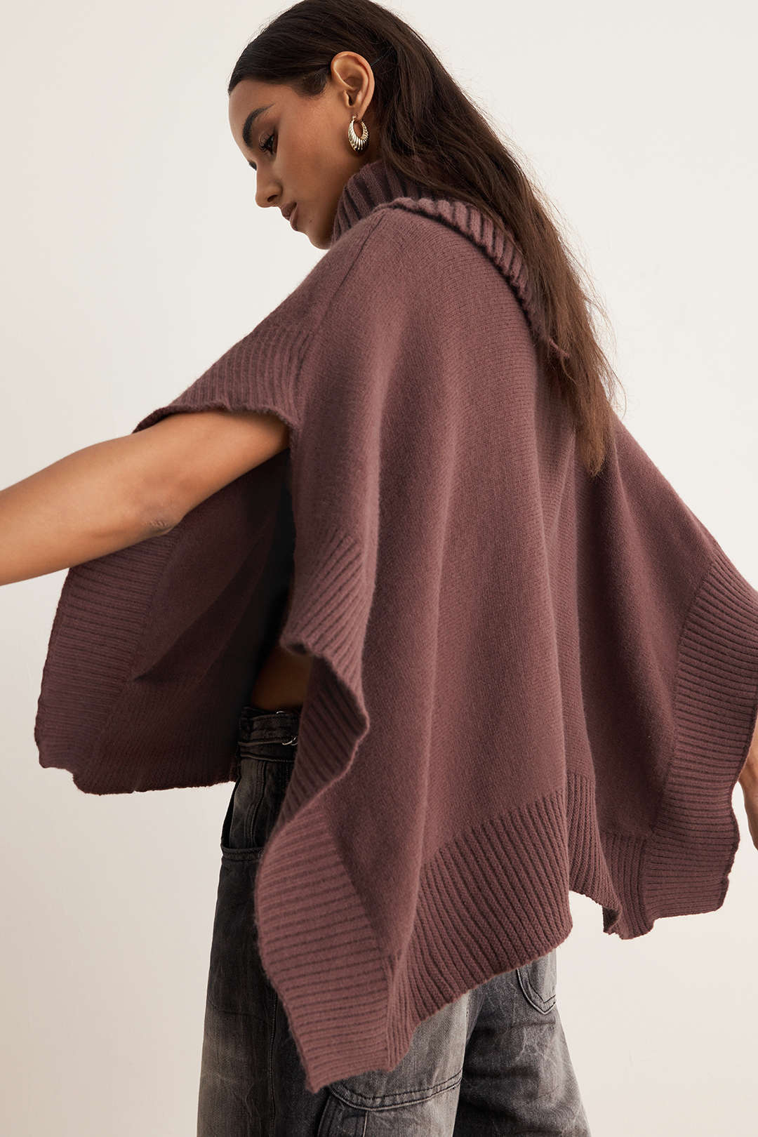 Knit Asymmetrical Irregular Long-Sleeve Top - Weenar