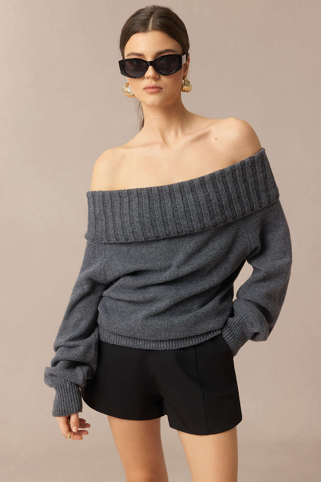 Knit Off Shoulder Long-Sleeve Top - Weenar