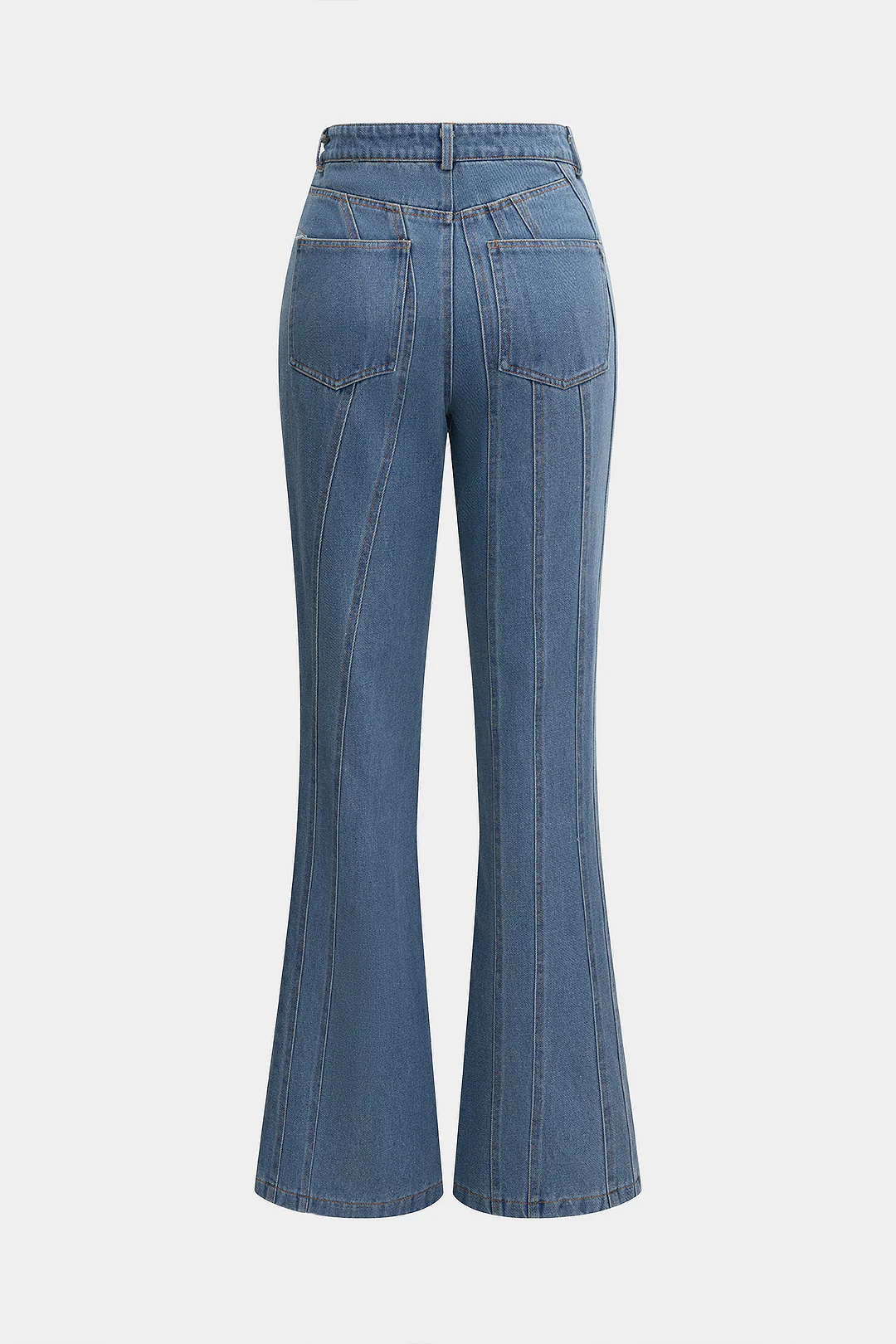 Denim High Waist Asymmetrical Flared Jeans - Weenar