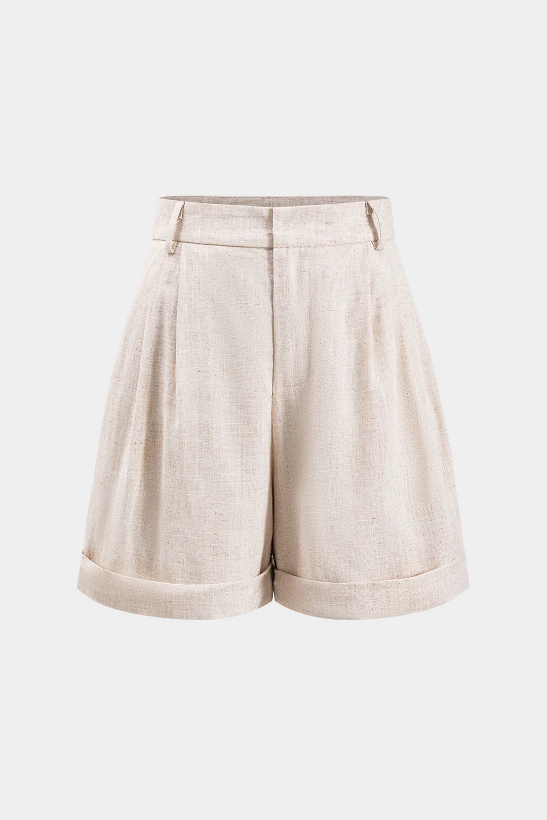 Linen Ruched High Waist Shorts - Weenar