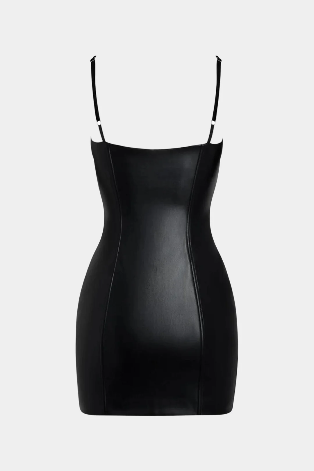 Faux Leather Bustier Slip Sleeveless Mini Dress - Weenar