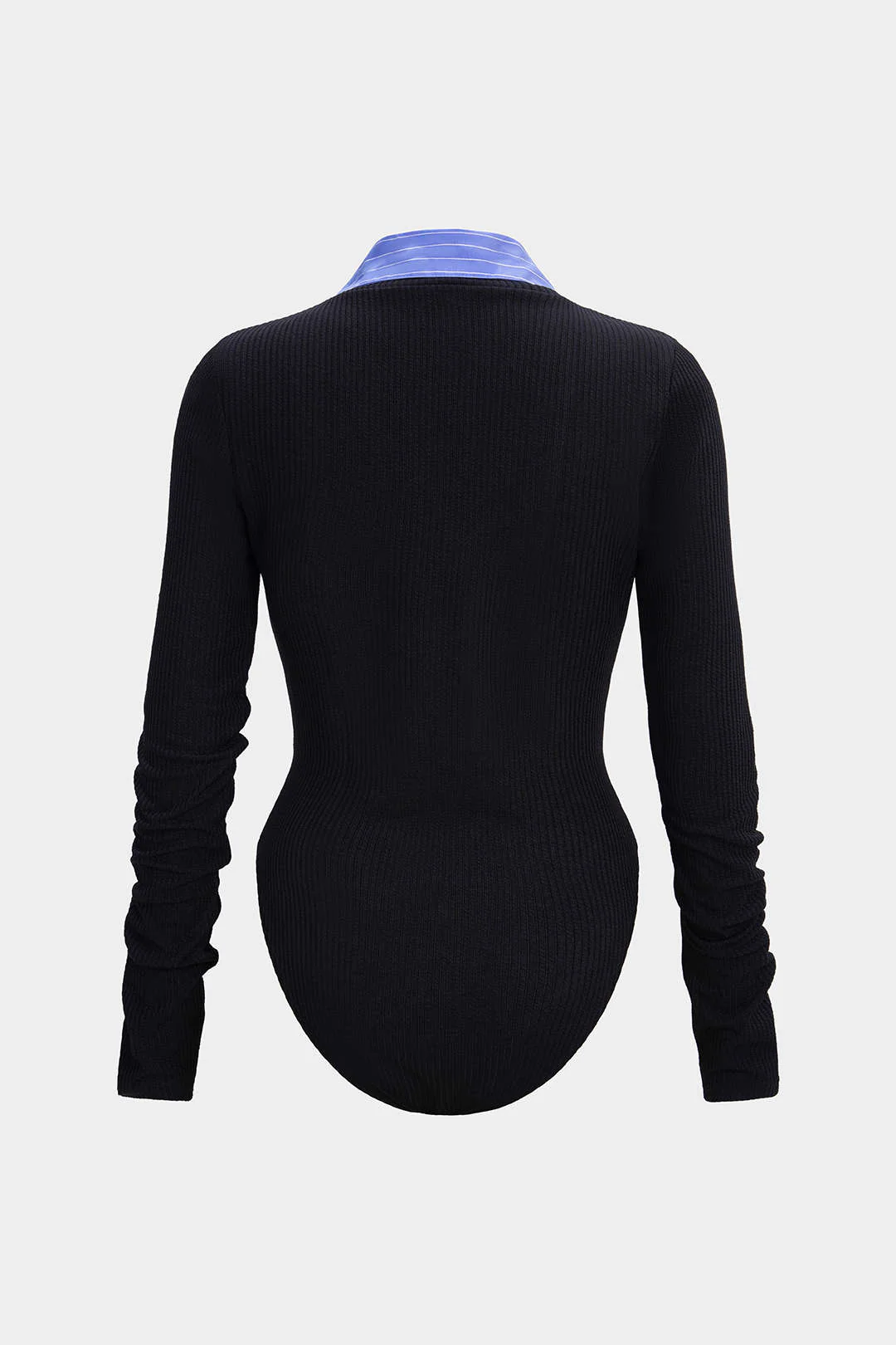 Patchwork Button Long Sleeve Bodysuit - Weenar
