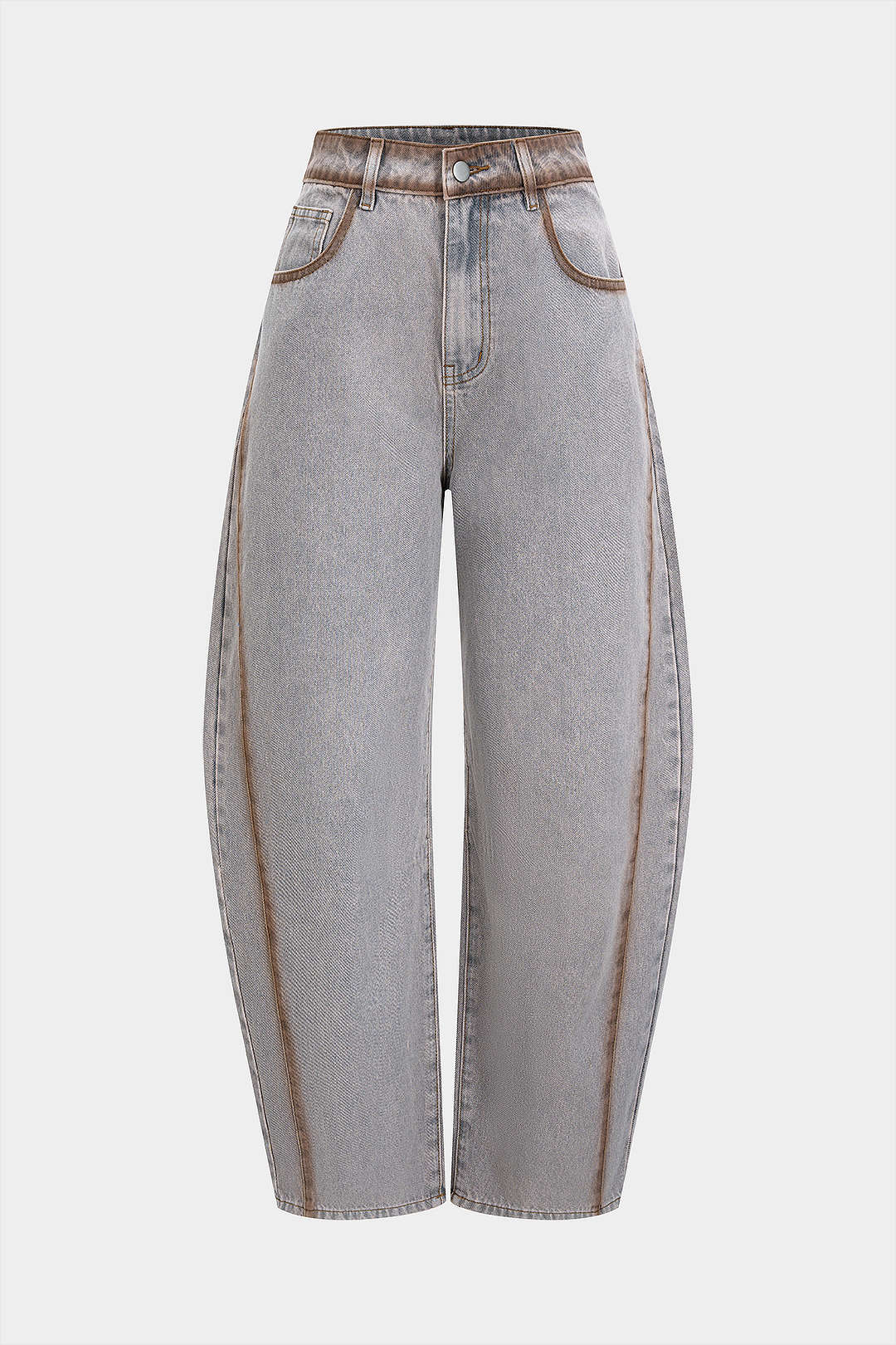 Denim Stitching Washed Pocket Jeans - Weenar