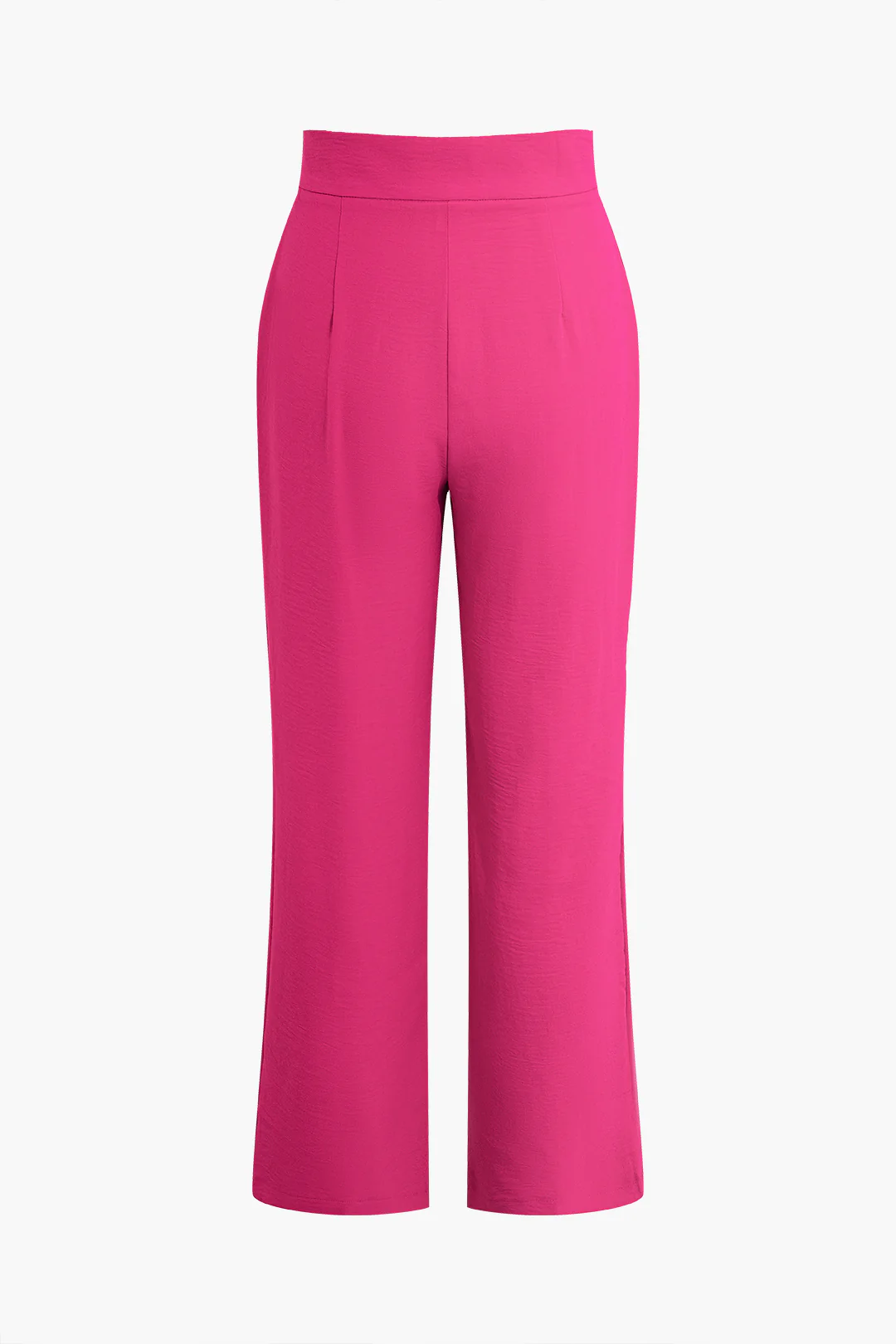 Ruched High-Waisted Straight Pants - Weenar