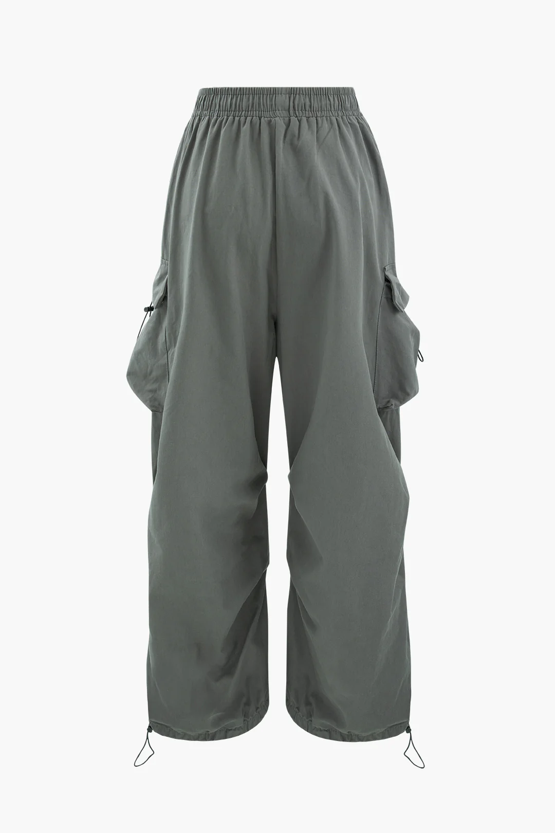 Multi-Pocket Ruched Drawstring Pants - Weenar