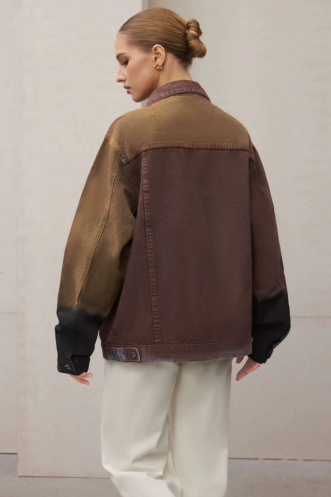 Denim Tie Dye Print Button Pocket Outerwear - Weenar