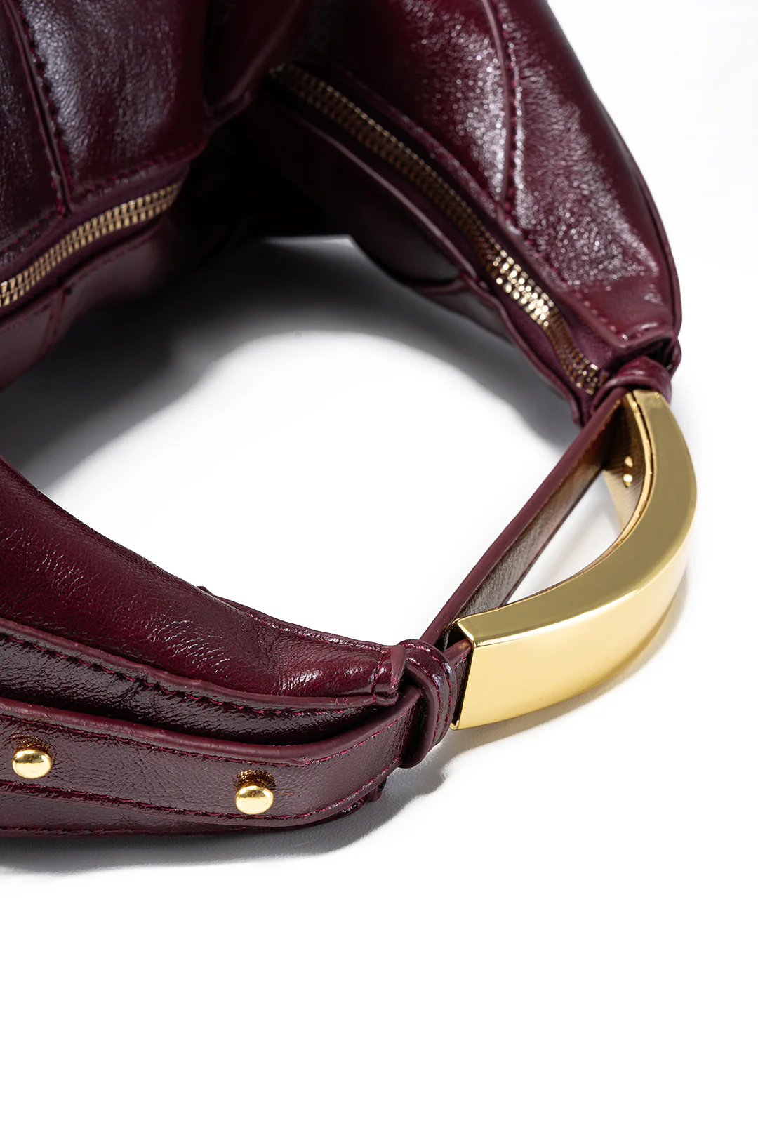 Faux Leather Metal Handle Tote Bag - Weenar