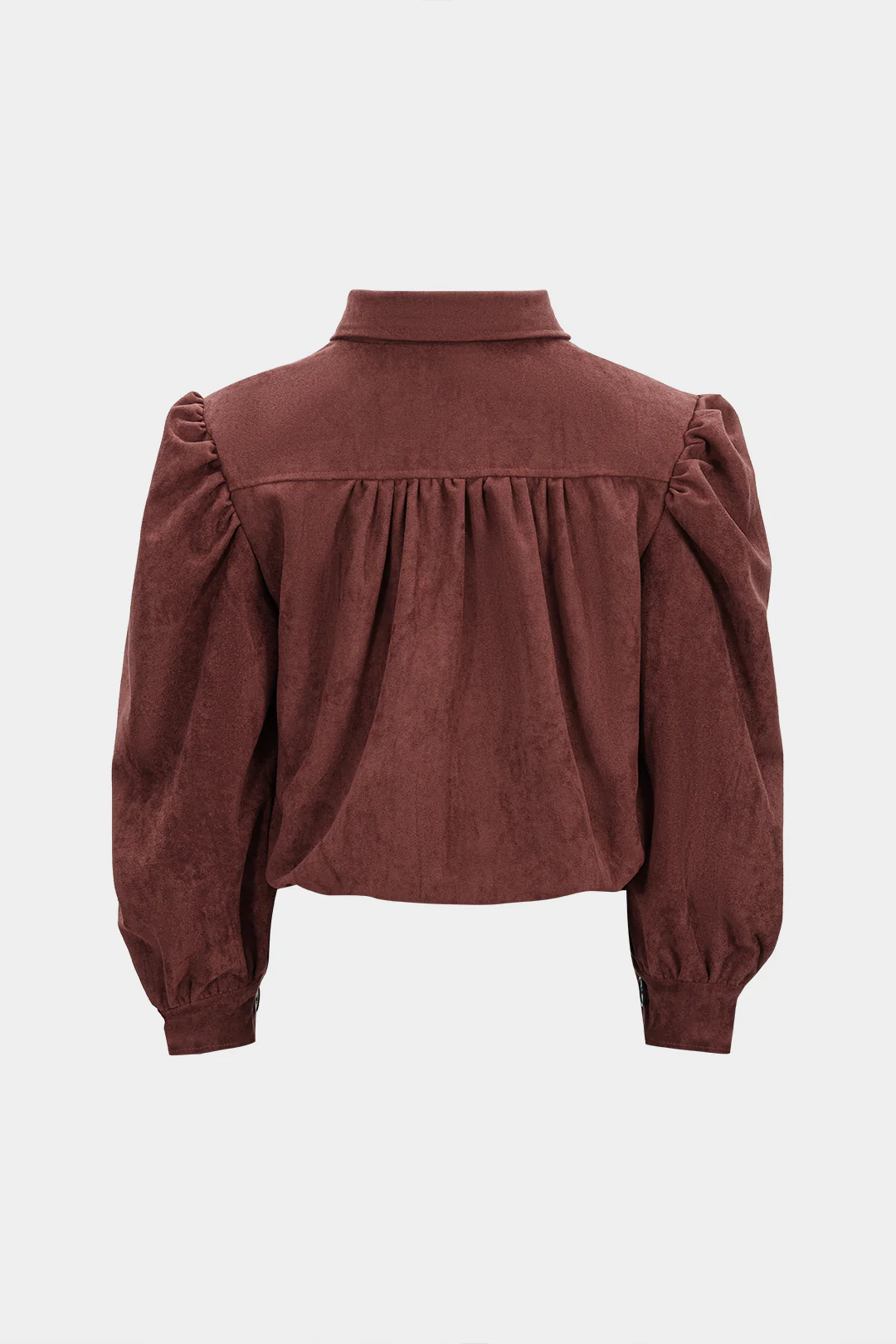 Suede Button Ruched Cropped Jacket - Weenar