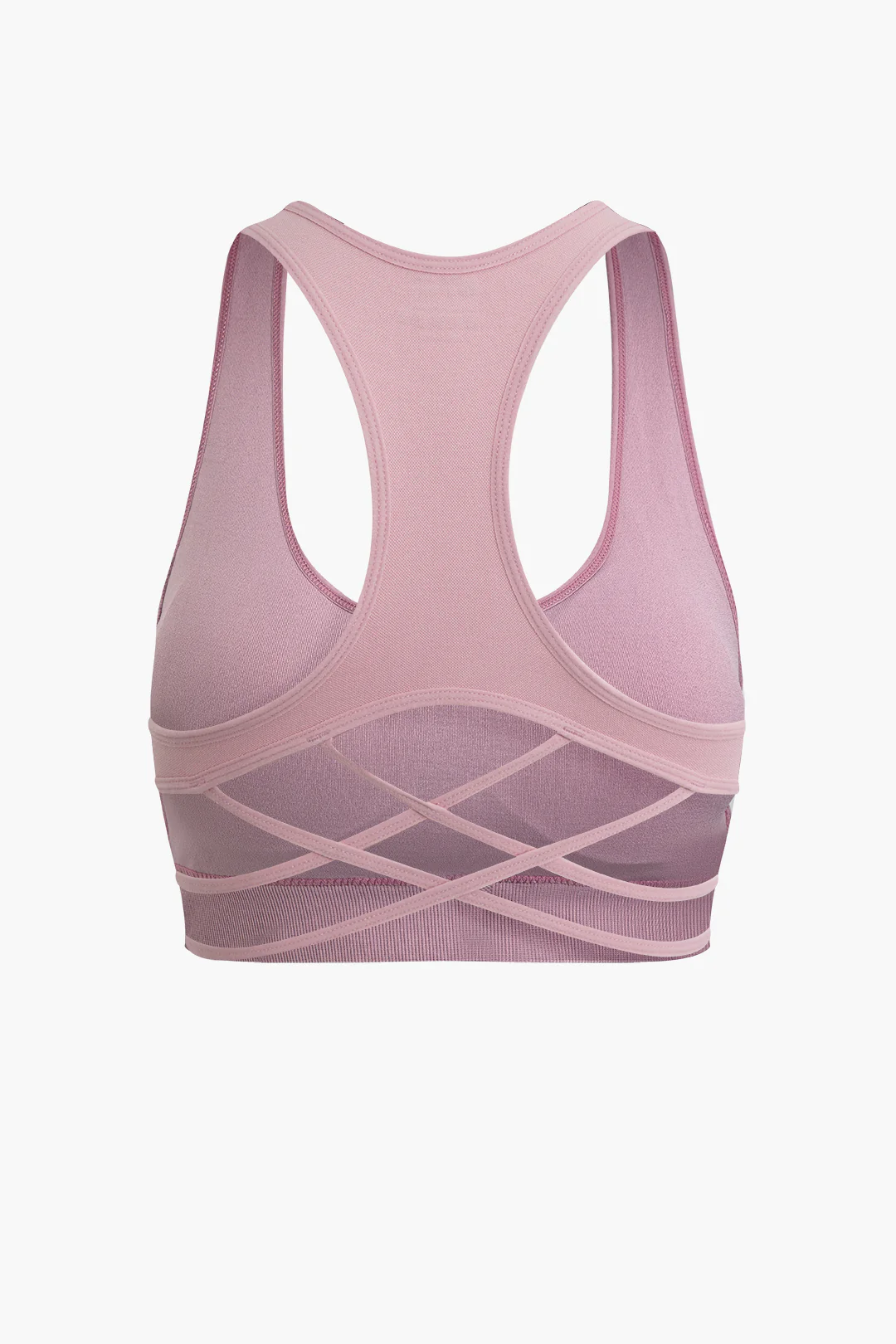 Crossed Backless Sports Bra - Weenar