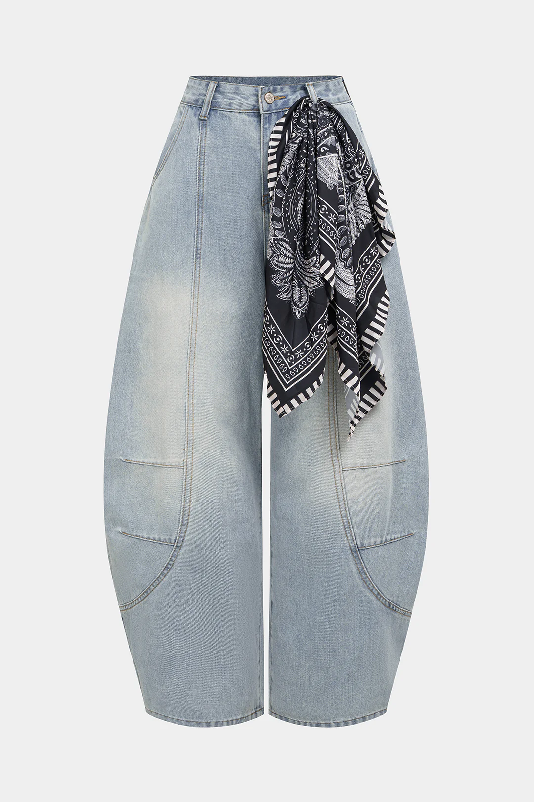 Denim Seamdetail Wide Leg Jeans - Weenar
