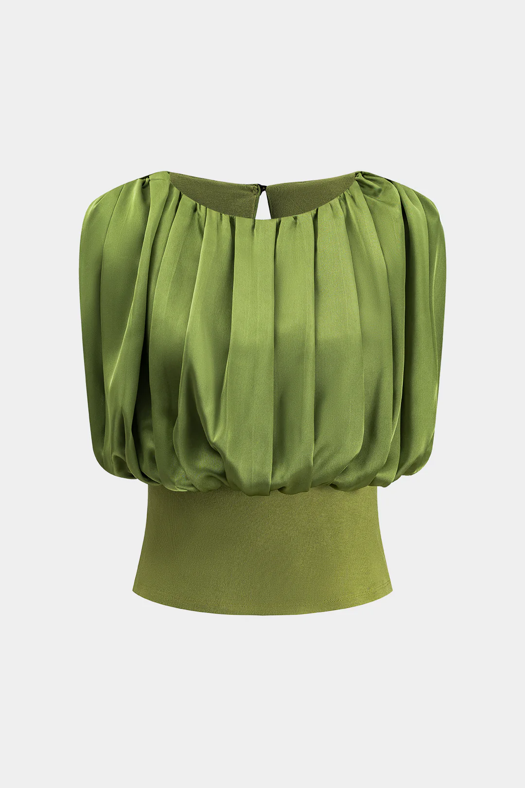 Satin Patchwork Ruched Button Tank Top - Weenar