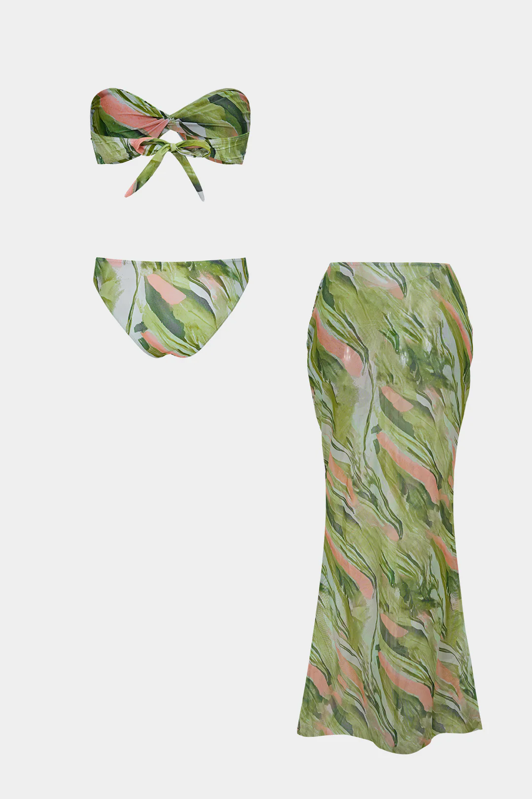 Floral Print Tie-Up Wrap Bikini Set - Weenar