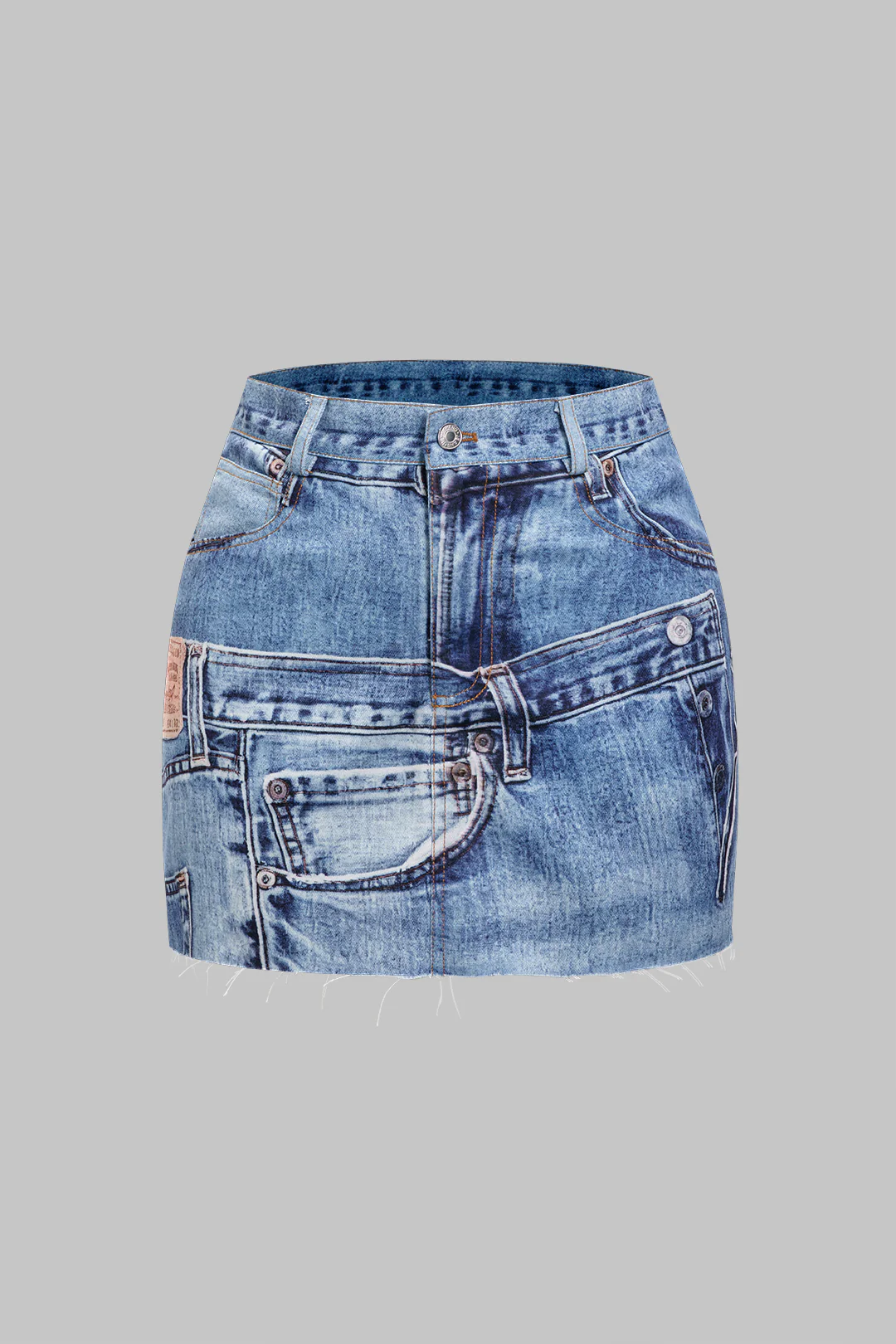 Abstract Print Washed Skirt - Weenar