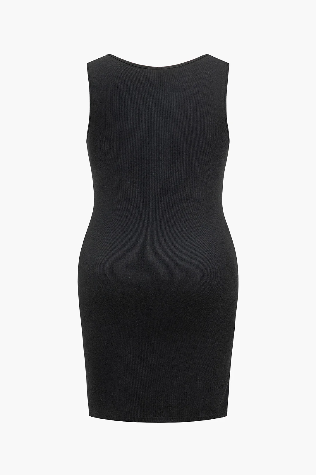 Plus Size Ribbed Sleeveless Mini Dress - Weenar
