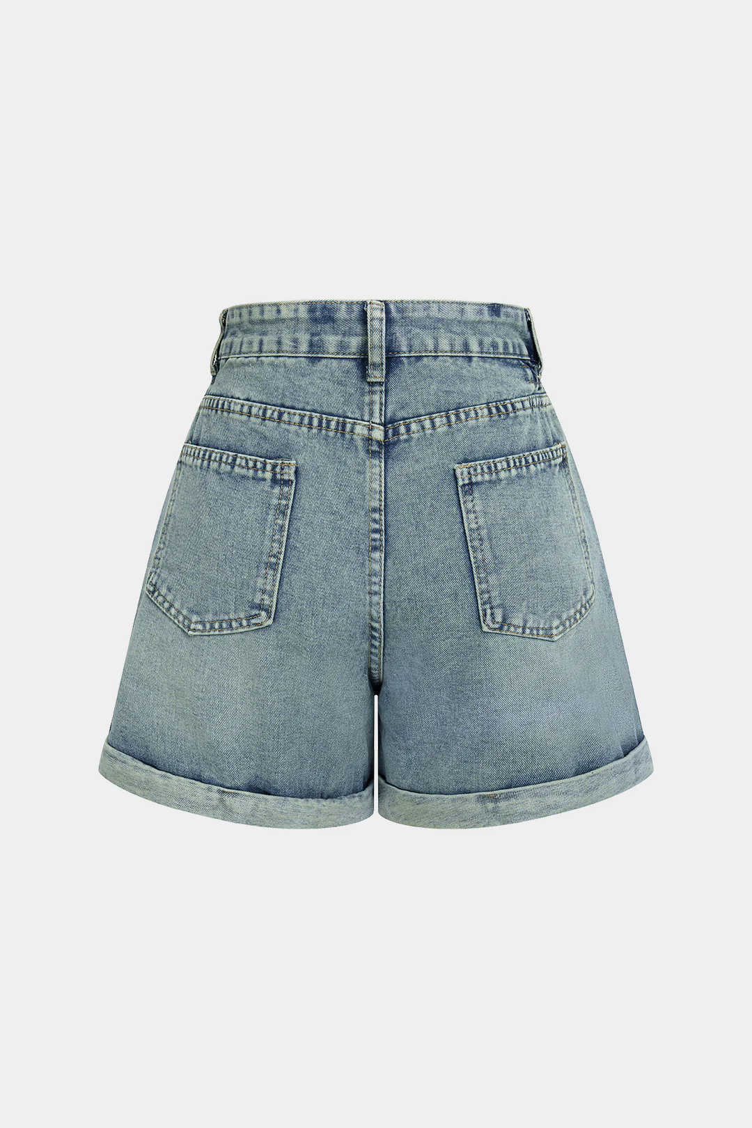 Denim Pocket High Waist Shorts - Weenar