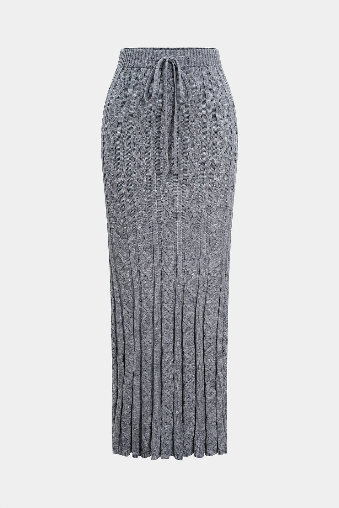 Knit Texture Tie-Up Skirt - Weenar