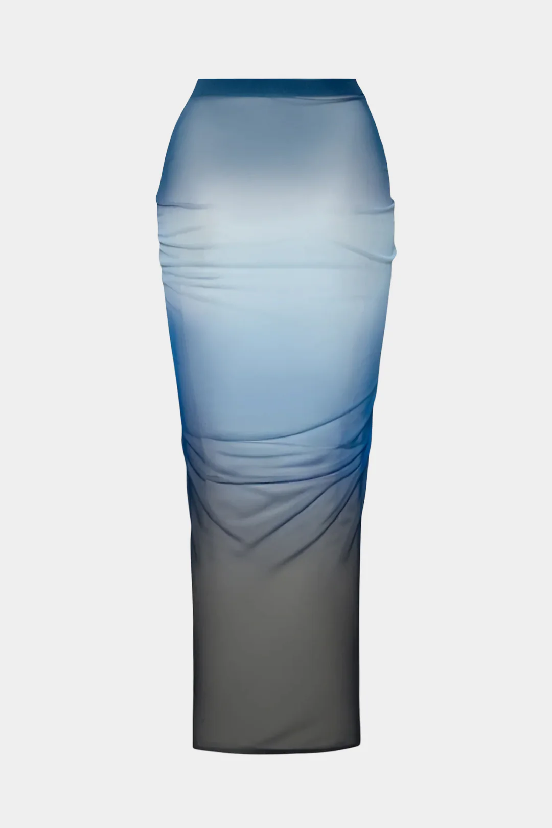 Ombre Print Mesh Ruched Strappy Skirt - Weenar