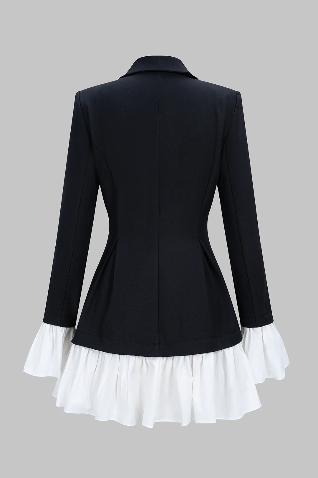Notched Lapel Bell Long Sleeve Mini Dress - Weenar