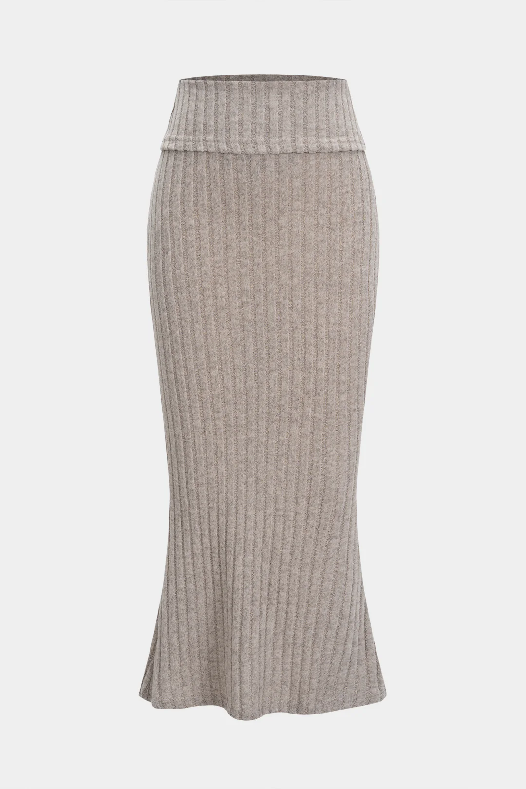 Knit Ribbed High Waist Skirt - Weenar