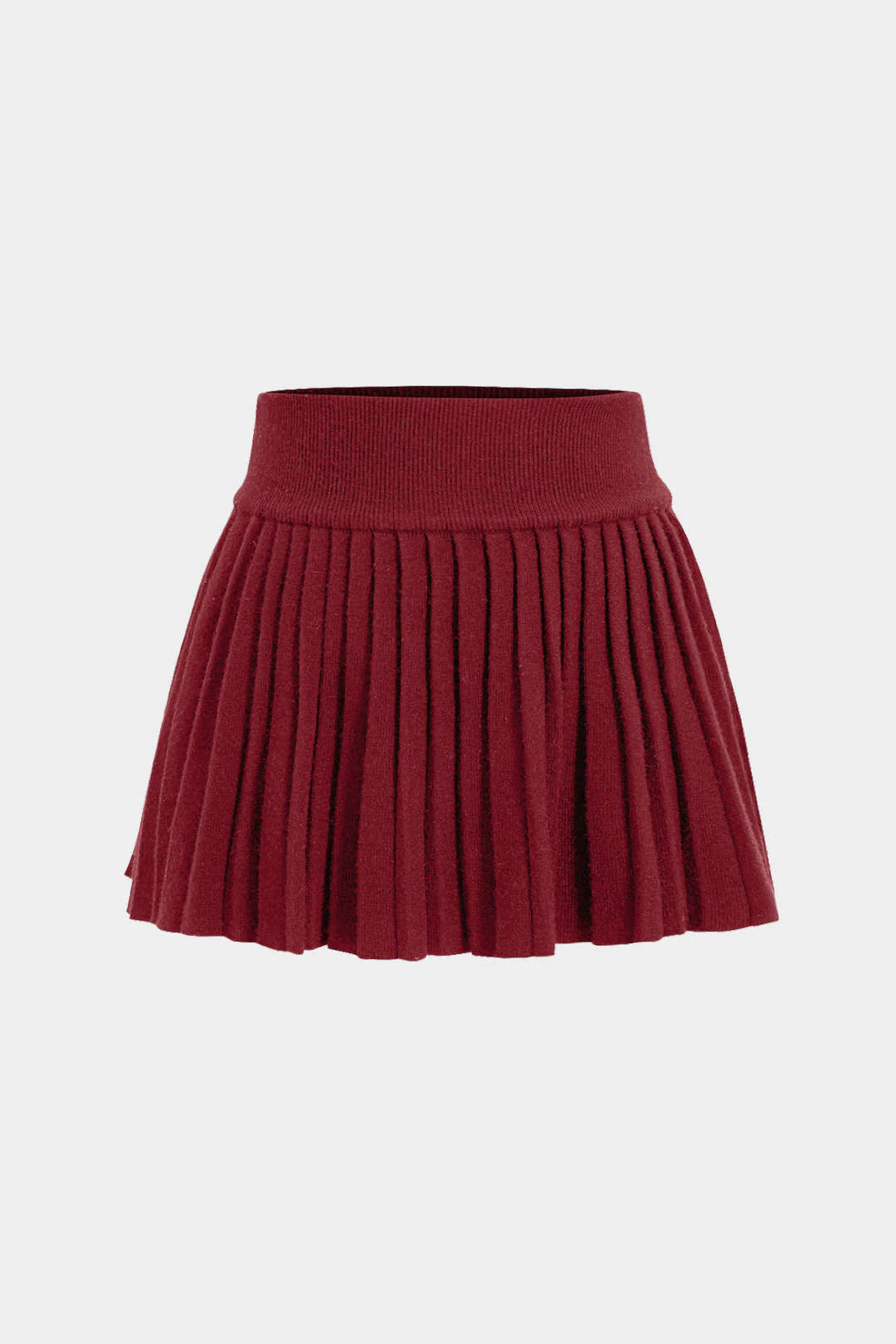Plus Size Knit Pleated Mini Skirt - Weenar