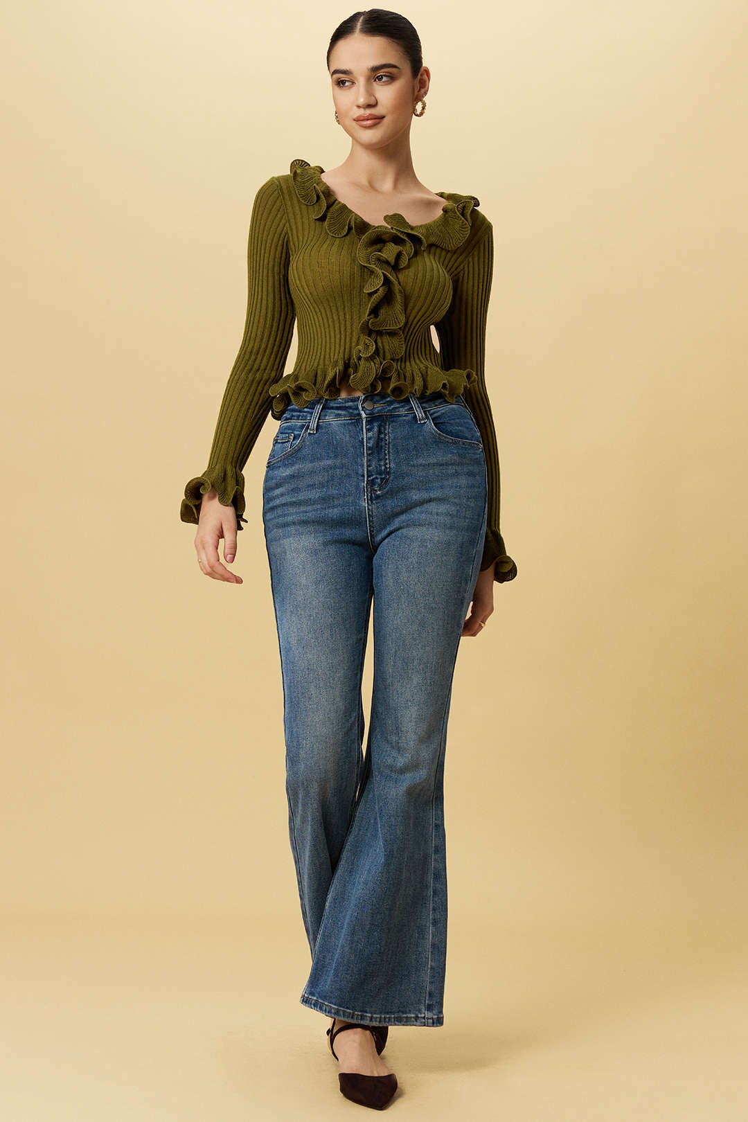 Ruffle Long-Sleeve Top - Weenar