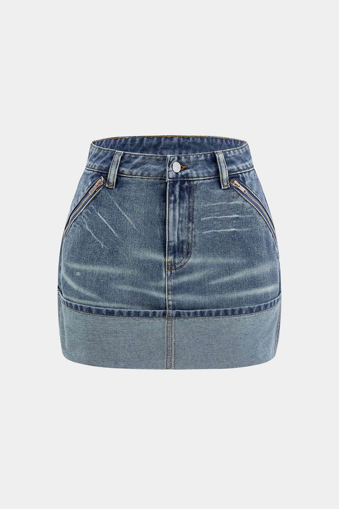 Denim Washed Pocket Skirt - Weenar
