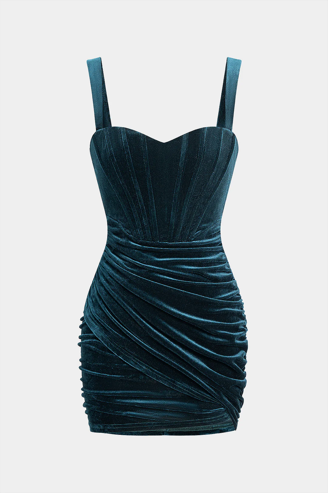 Velvet Ruched Corset Backless Slip Sleeveless Mini Dress - Weenar
