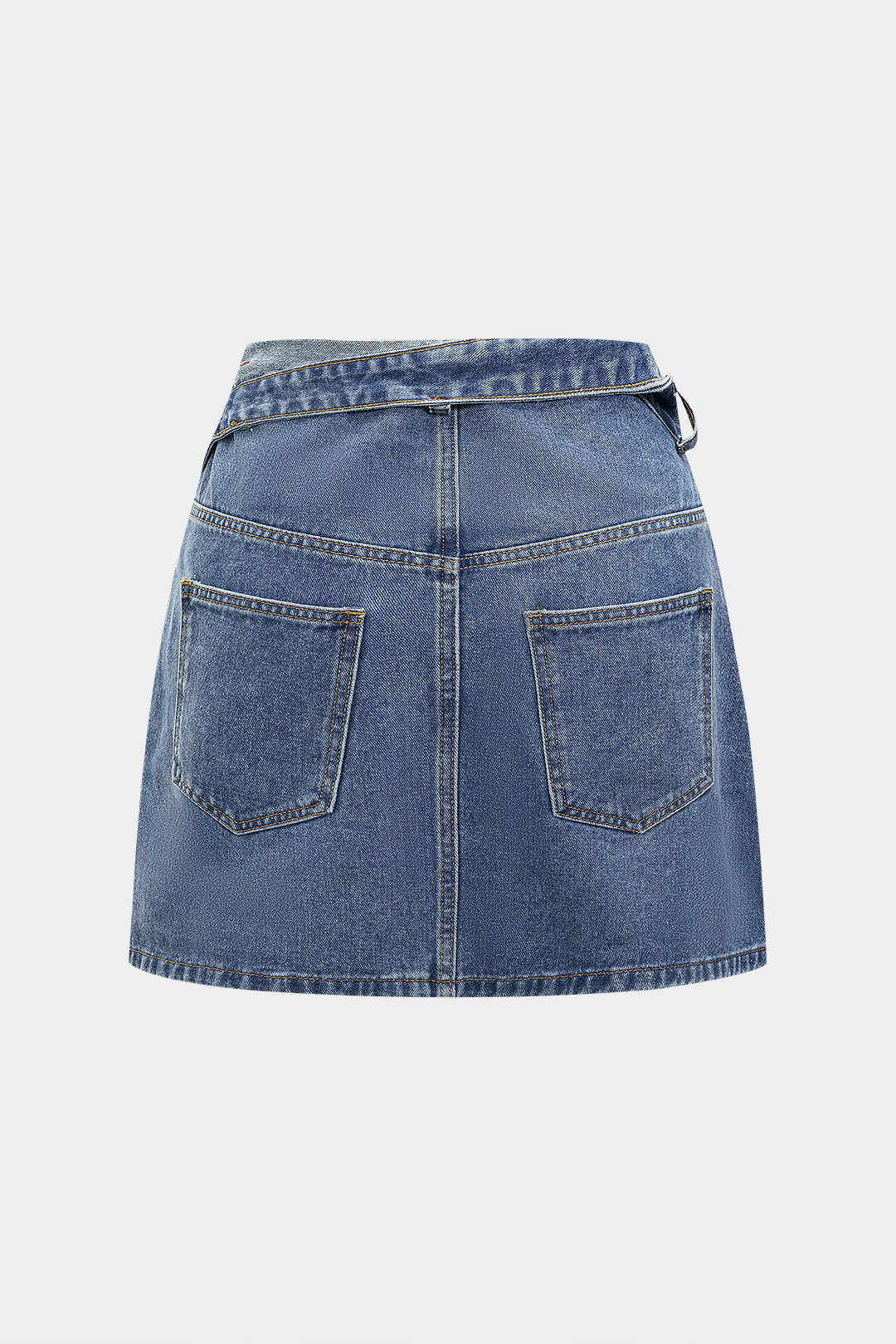 Denim Asymmetrical Pocket Skirt - Weenar