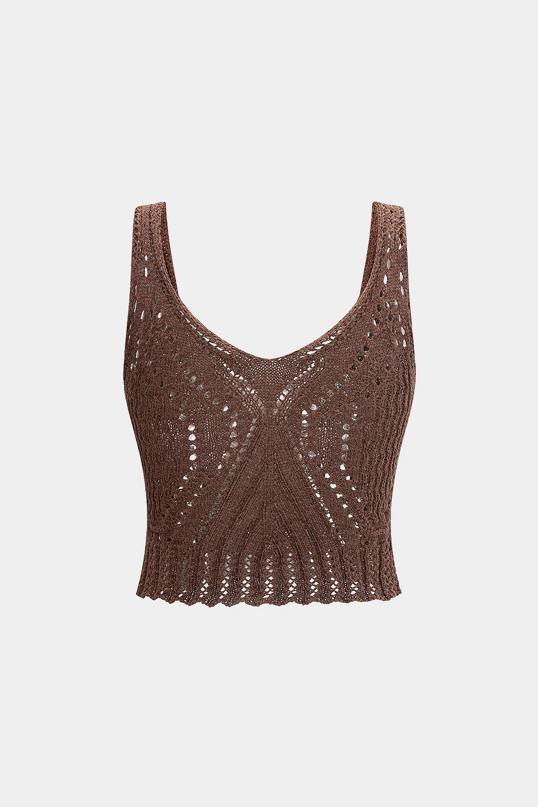 Knit Hollow Out Tank Top - Weenar