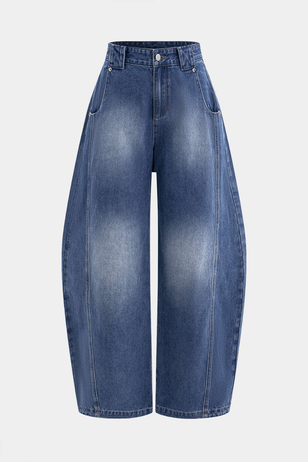 Denim Wide Leg Barrel Jeans - Weenar